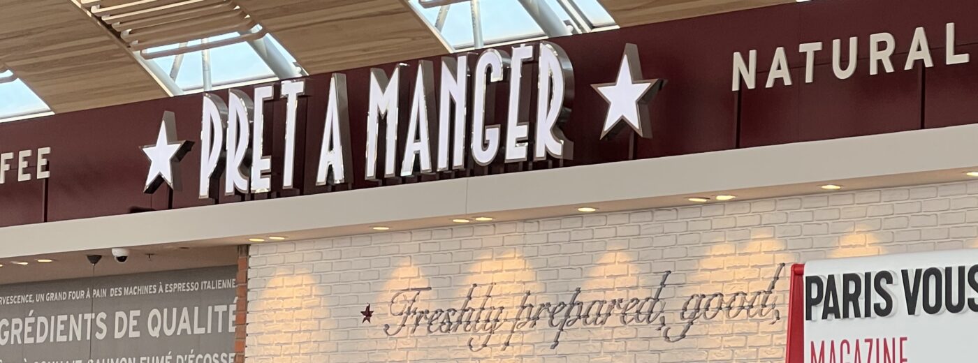 pret a manger food stall at CDG airport